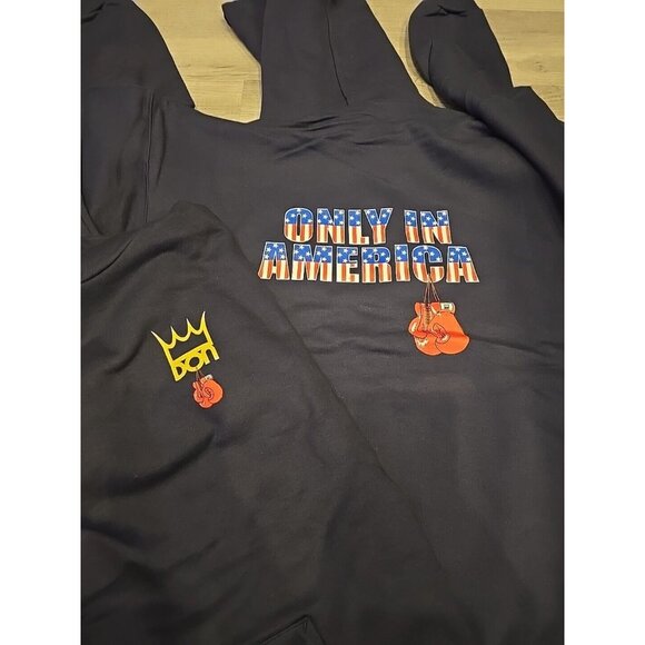 Only in America BOXING Gloves Don KING logo Hoodie sweatshirt NEW M or L Retro - Picture 1 of 4
